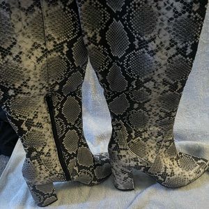 Snake print boots